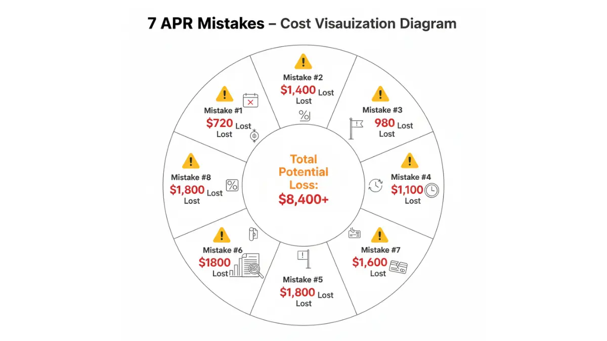 APR Guide visualizing the most common APR mistakes and how much money they can cost borrowers