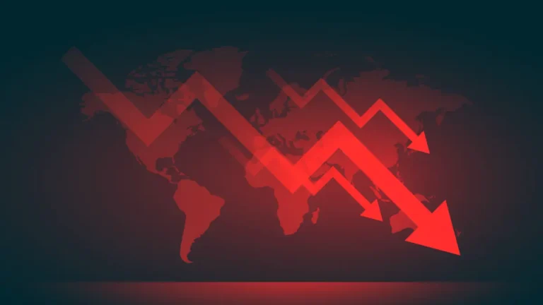 gold crash during global financial crisis showing falling markets and worldwide economic stress
