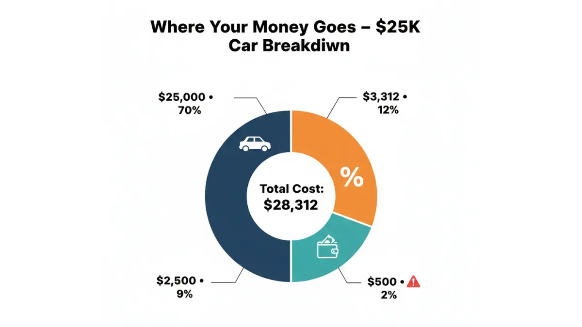 Hire Purchase car cost breakdown showing price, interest, deposit, and hidden fees