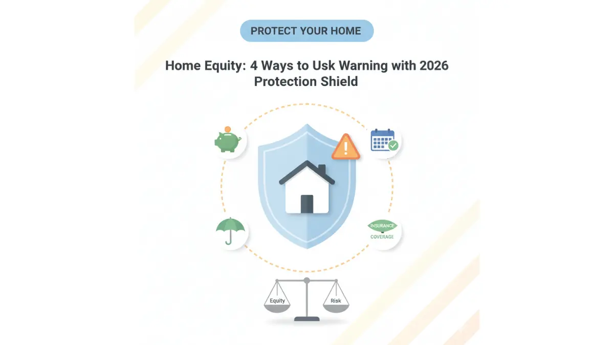 Home Equity risk warning showing foreclosure protection strategies including emergency fund, automatic payments, and insurance