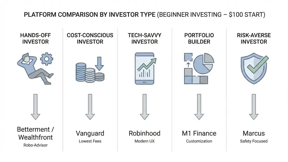 Start Investing platform comparison matching investor types to beginner-friendly investment platforms