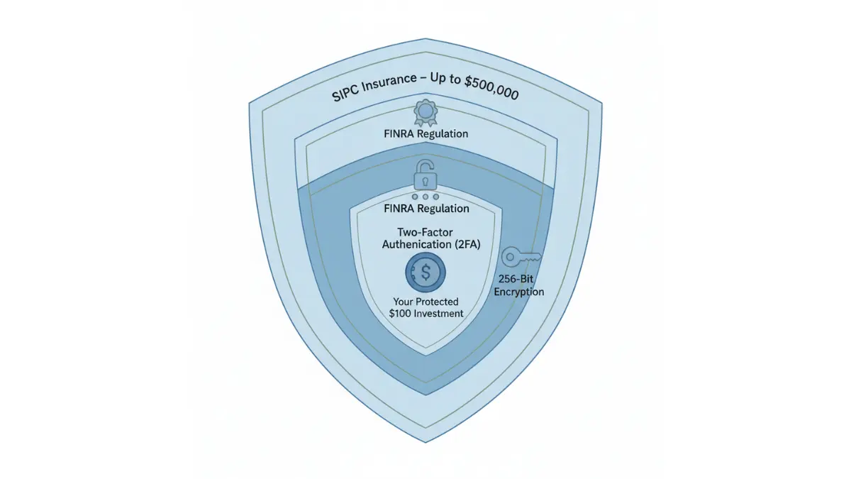 Start Investing security layers showing multiple protections for beginner investors