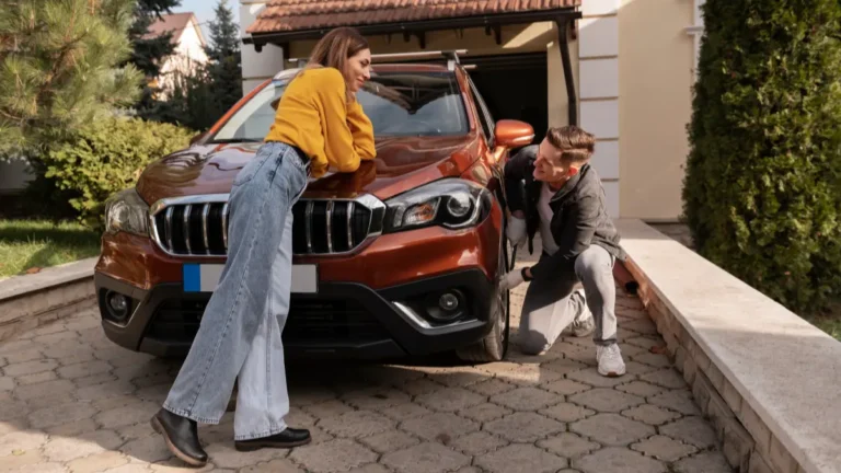Car Tax calculation for new car purchase showing buyers reviewing costs and ownership expenses