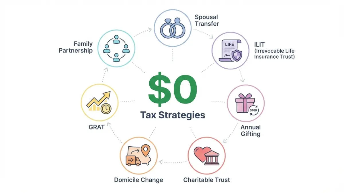 Seven inheritance tax planning strategies illustrated to legally reduce or eliminate Inheritance Tax