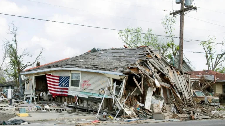Severely damaged home after disaster showing the real risk covered by Liability Insurance