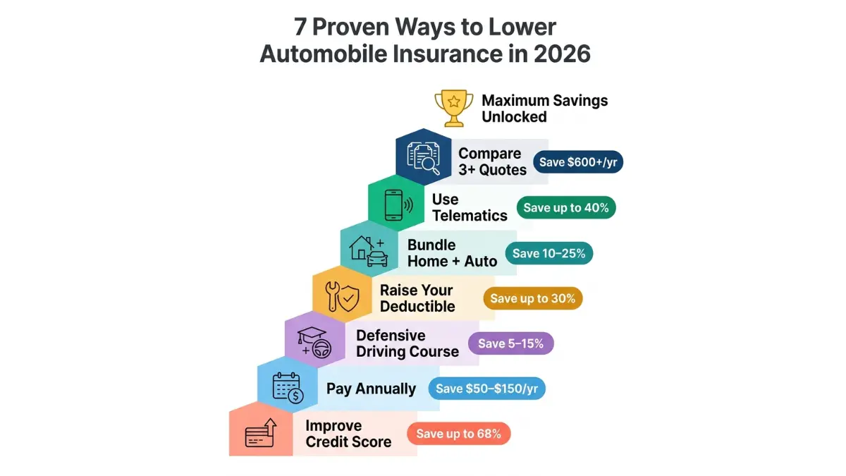 Automobile Insurance savings strategies in 2026 to lower premiums step by step