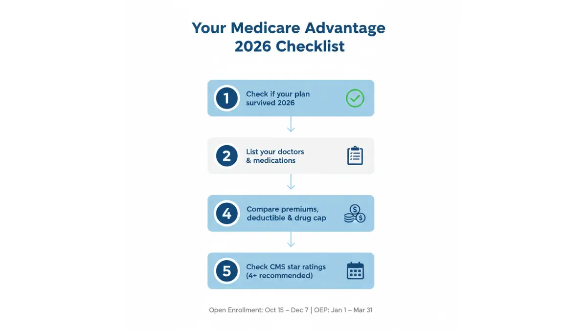 Step by step Medicare Advantage Plan checklist for choosing the best plan in 2026