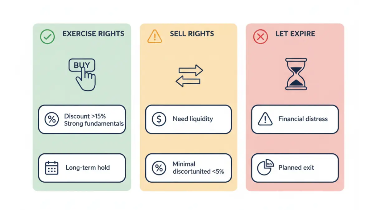 rights share decision matrix comparing exercise sell or let rights expire investment choices