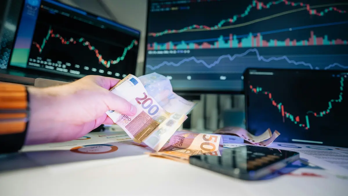 rights share investment strategy showing stock charts trading screens and investor decision making