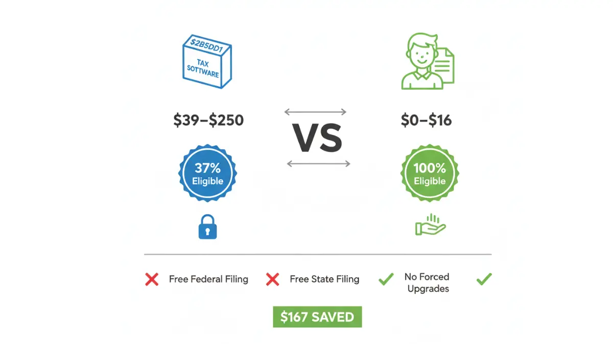 TurboTax vs free tax filing alternatives cost comparison illustration