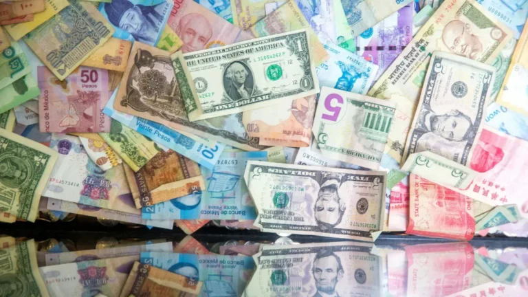 Currency Converter global currencies banknotes collection exchange rates concept