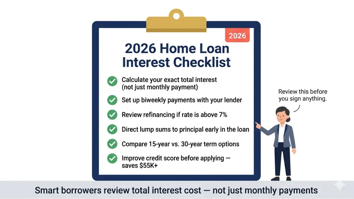Home Loan checklist 2026 showing steps to reduce interest and make smarter borrowing decisions