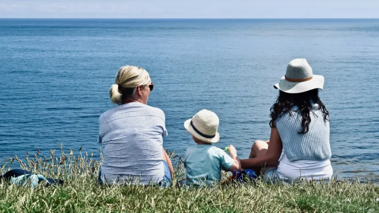 Family planning financial future using Life Insurance Calculator by the sea