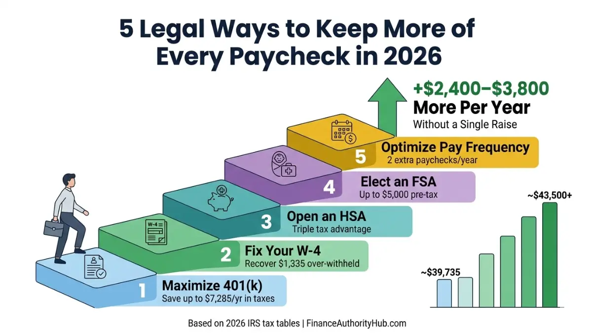 Paycheck Calculator tips to increase net pay using tax strategies like 401k HSA and W4 adjustments