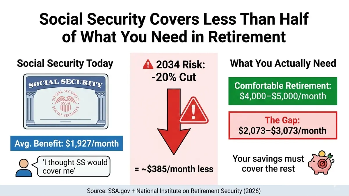 retirement calculator showing the gap between social security benefits and actual retirement income needed