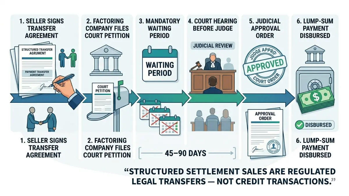 Credit Score safe during the structured settlement court approval and payment transfer timeline