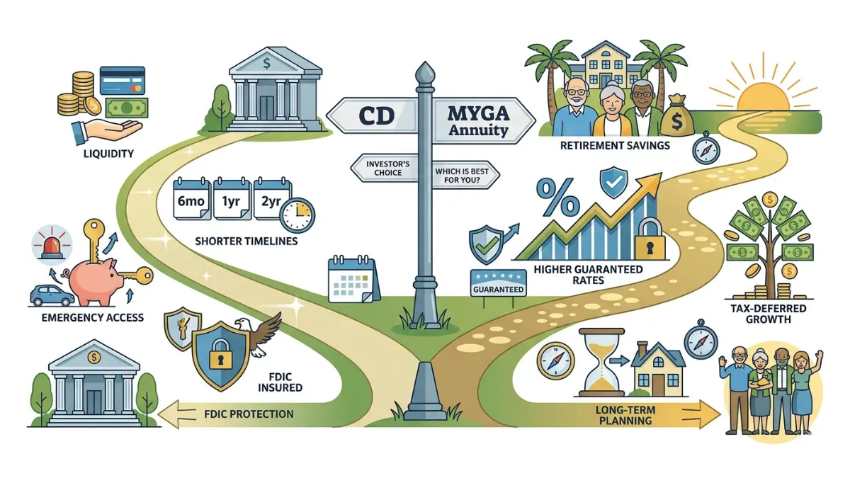 Annuity vs. CD decision guide helping investors determine when a CD or annuity is the better choice