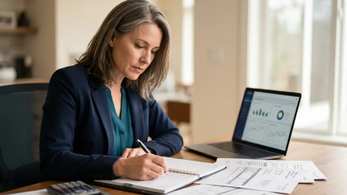 Deferred Annuity accumulation phase showing a professional tracking long-term retirement savings growth