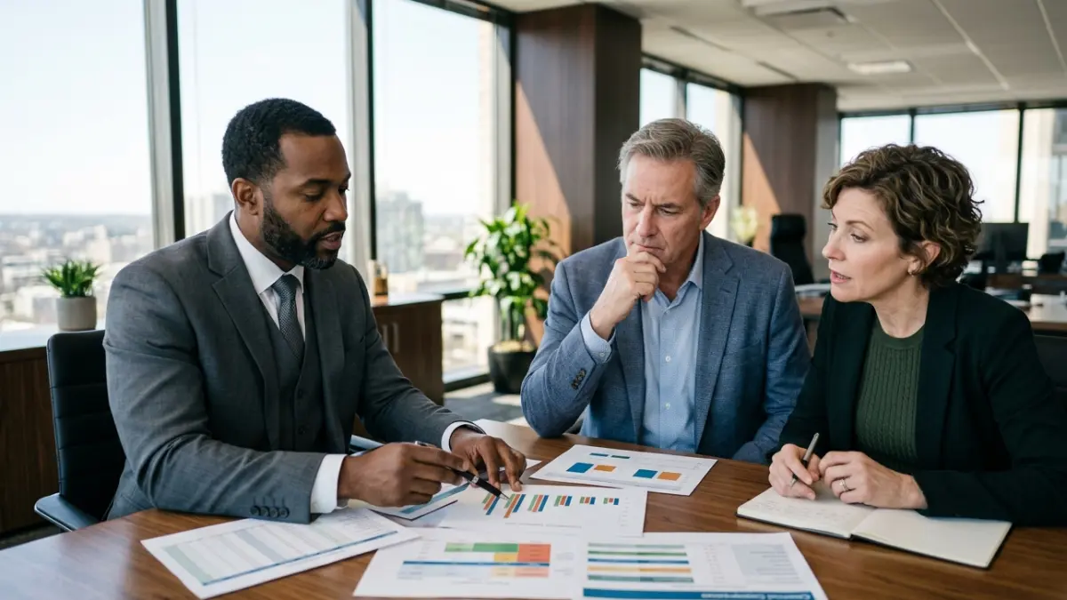 Deferred Annuity comparison discussion with a financial advisor reviewing different annuity options
