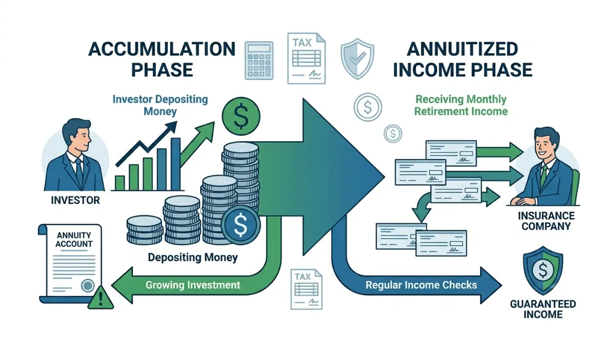 How to Get Out of an Annuity explained through the accumulation phase and annuitized income phase of an annuity contract