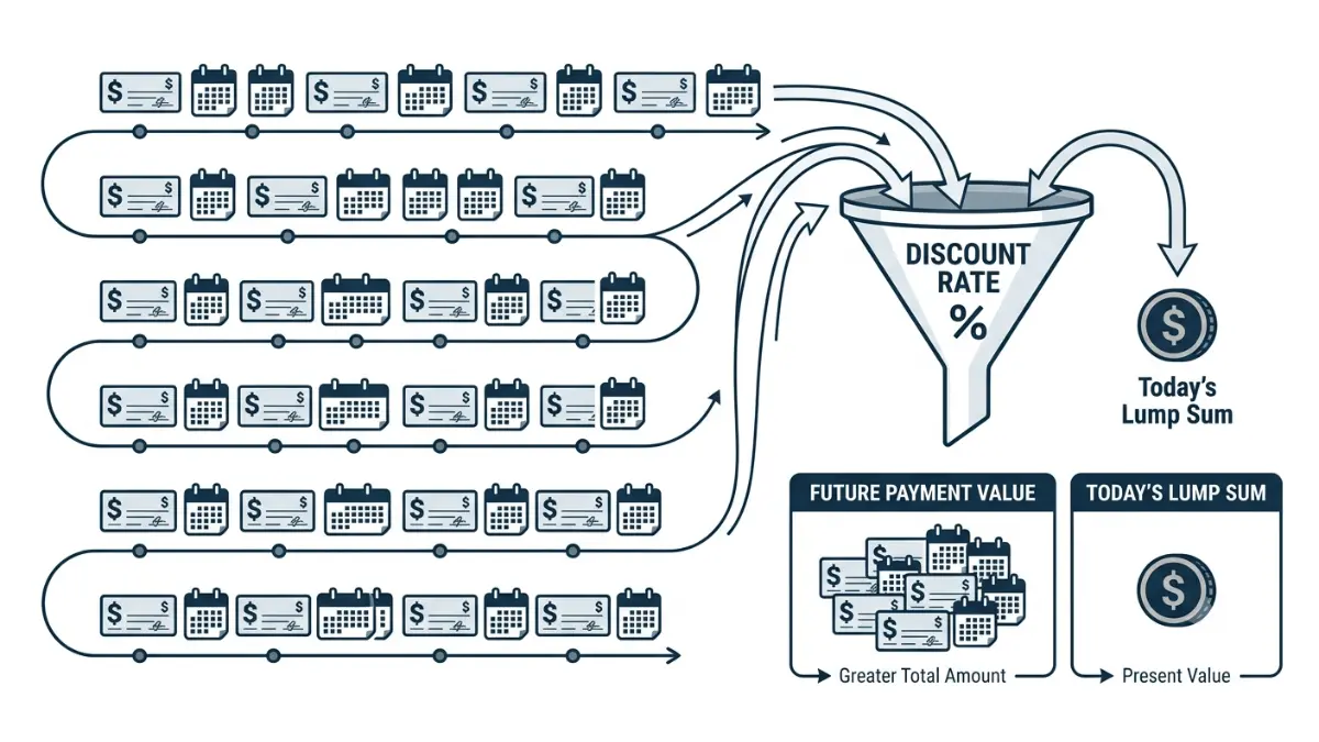 Qualified Assignment structured settlement sale illustrating discount rates and reduced lump-sum value compared to future payments