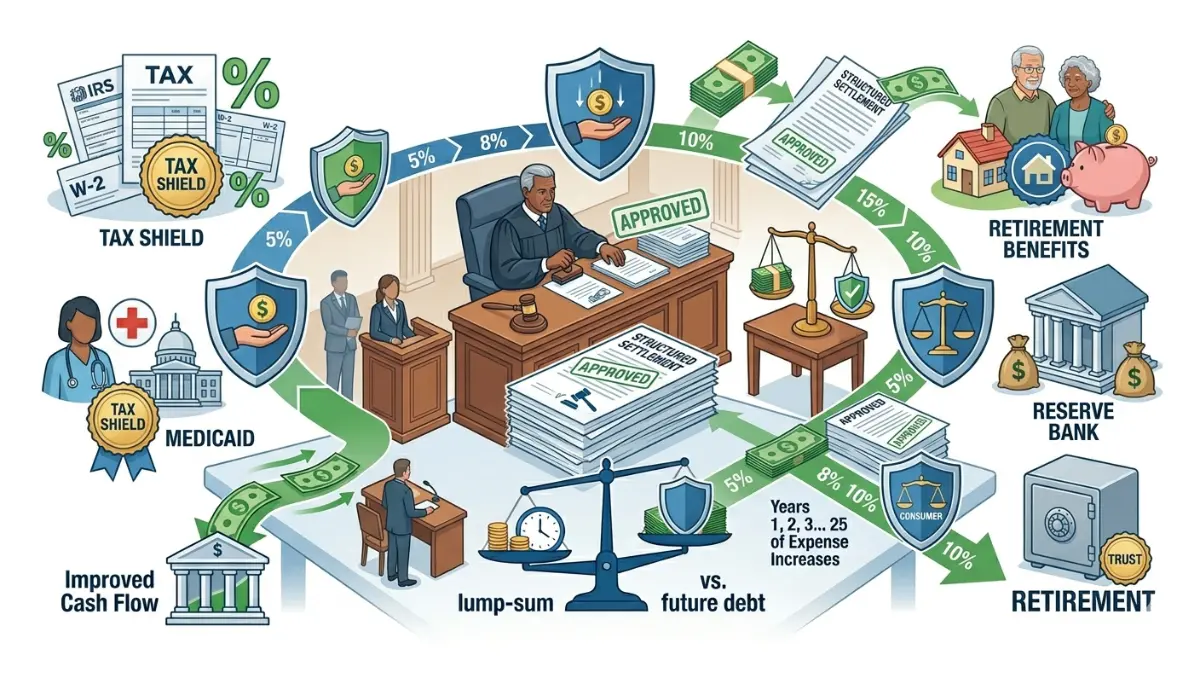 Retiree navigating court approval requirements and financial protections when selling a structured settlement