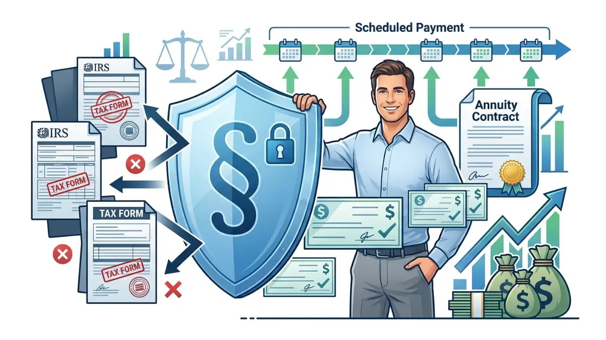 Structured settlement law history graphic explaining tax-free settlement payments protected under federal tax law