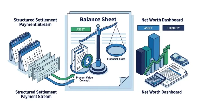 Structured settlement payments being counted as an asset in a personal net worth calculation and financial balance sheet