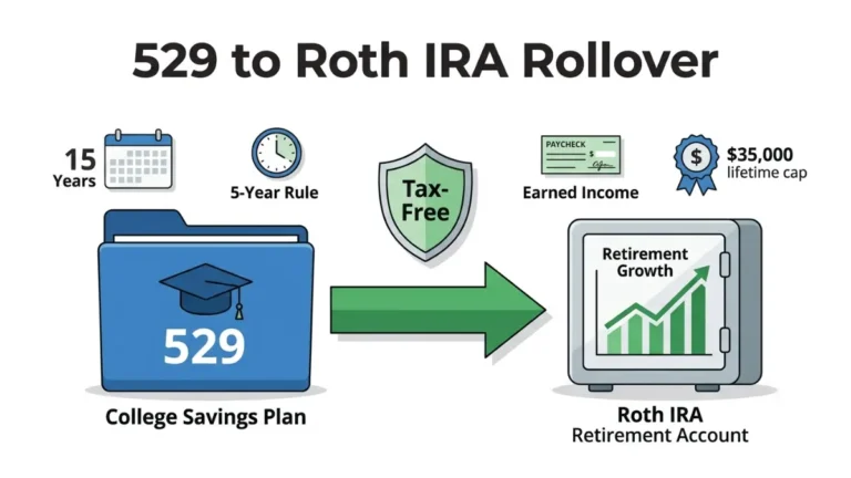 Saver's Match illustration showing a worker receiving a federal retirement contribution match into a Traditional IRA for 2027 on a pure white background.