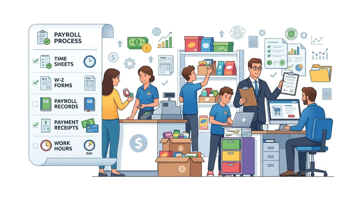 custodial Roth IRA family business payroll illustration showing parents legally employing a child with proper payroll documentation