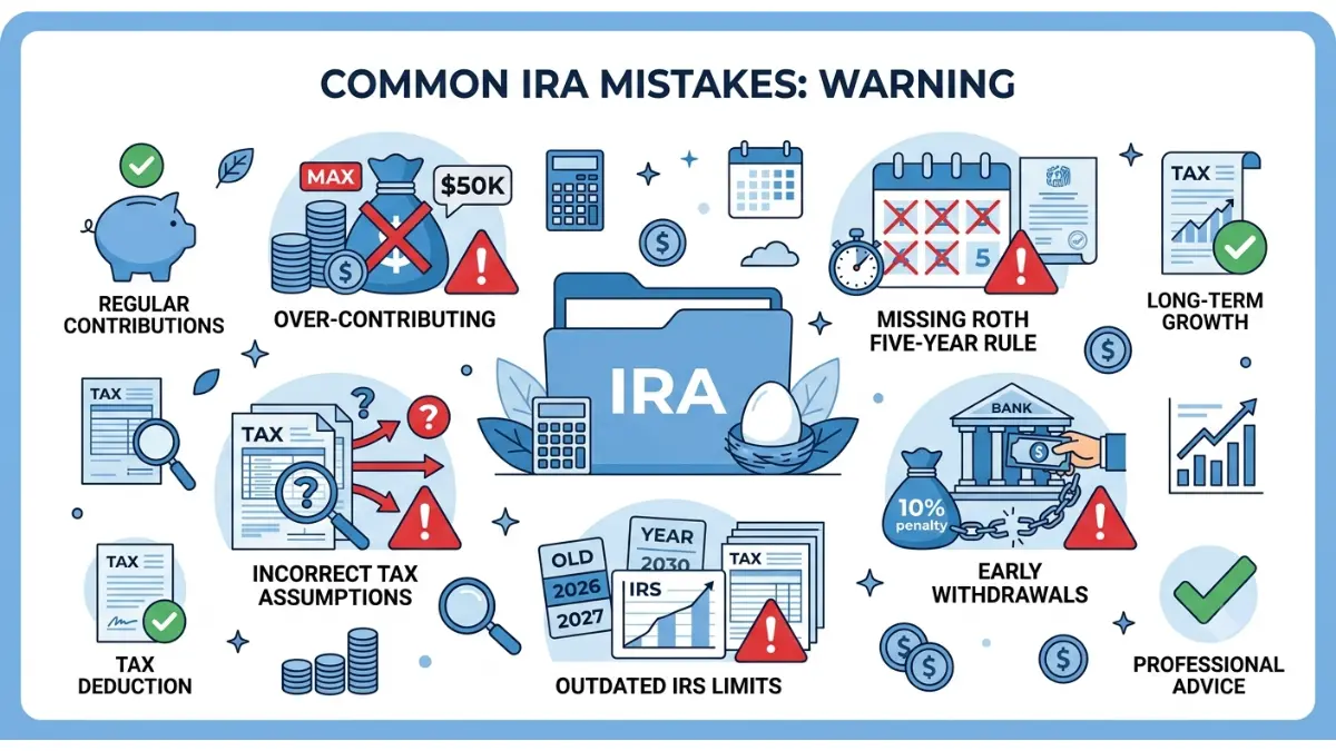 Roth vs Traditional IRA common mistakes to avoid when choosing a retirement account