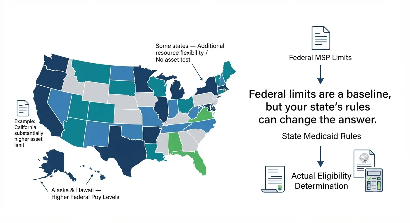 Medicare Savings Program Income Limits and state Medicaid rules that can affect eligibility