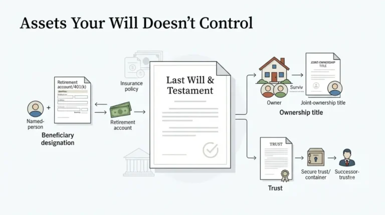 Assets your will doesn't control through beneficiary designations, ownership titles, and trusts