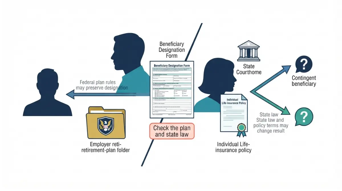 Beneficiary Designation after divorce under federal plan rules and state law