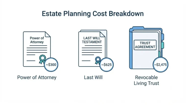 Estate Planning Cost breakdown for power of attorney, will, and revocable living trust in 2026