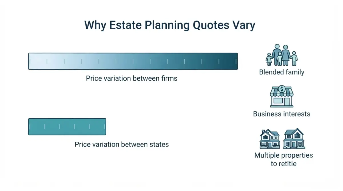 Estate Planning Cost variation between law firms and key factors that increase price