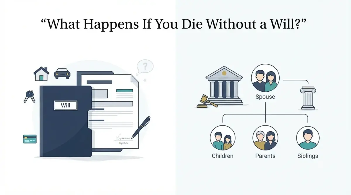 Die without a will: estate documents, a courthouse, and family inheritance rules