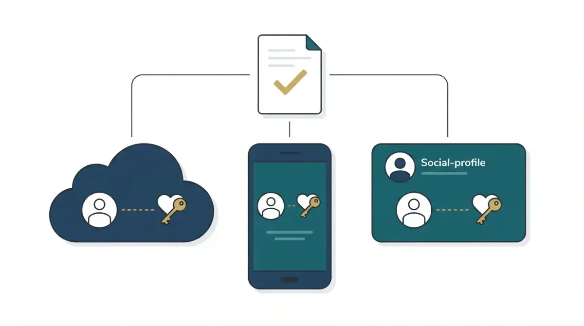 Google, Apple, and Facebook legacy contact tools illustration for Digital Assets estate planning