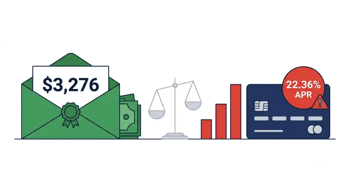 ax Refund average of $3,276 compared with a 22.36% average credit card APR